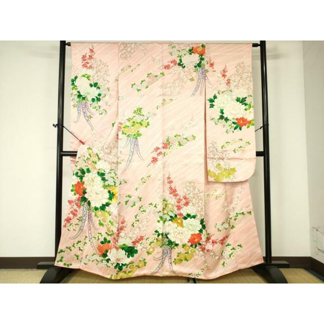 平和屋着物□豪華振袖 駒刺繍 草花文 金彩 正絹 逸品 DAAQ5134cm 平和屋着物□豪華振袖 駒刺繍 草花文 金彩 正絹 逸品 DAAQ5134cm