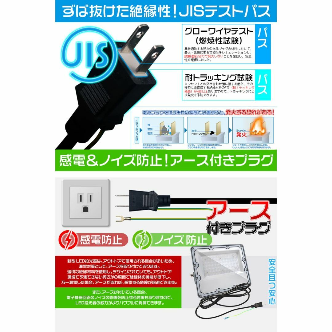 在庫処分】LED投光器 50W 10400LM 屋外 2個セット led 作業の