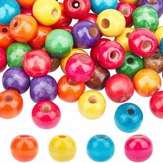 【特価商品】PH PandaHall 約100個 ミックス ウッドビーズ カラフ(その他)