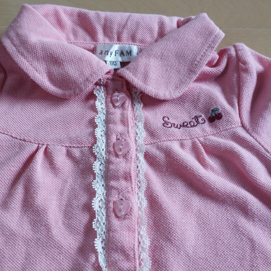 anyFAM(エニィファム)のanyFAM 襟付きワンピース 110 ピンク キッズ/ベビー/マタニティのキッズ服女の子用(90cm~)(ワンピース)の商品写真