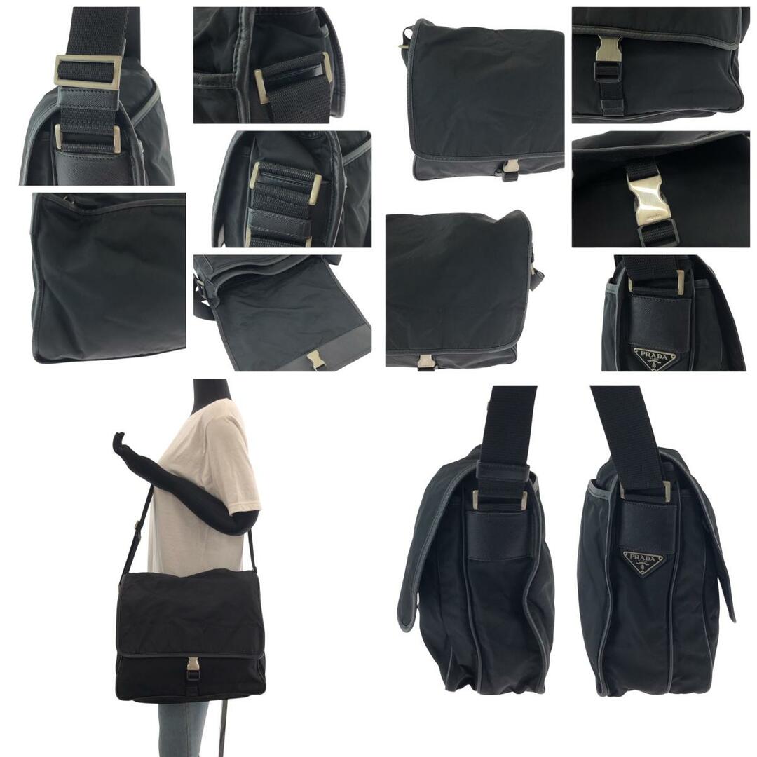 PRADA - 美品 PRADA プラダ テスート 三角ロゴプレート ブラック PRADA - 美品 PRADA プラダ テスート 三角ロゴプレート ブラック