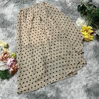 【Dukkah】ドット　フレア　アシンメトリー　スカート　(F) 透け感(ひざ丈スカート)