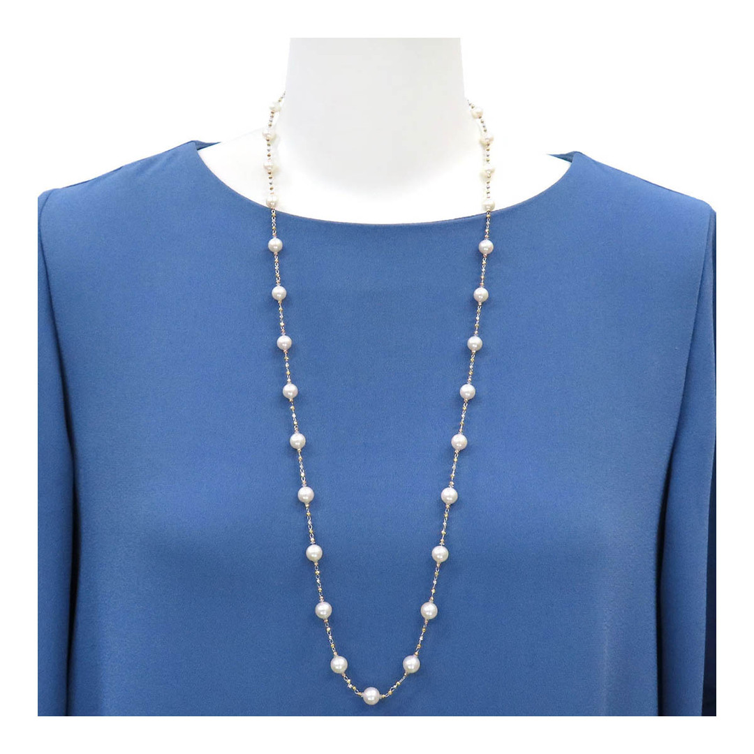 TASAKI - タサキ アコヤ パール ステーション ネックレス K18WG TASAKI - タサキ アコヤ パール ステーション ネックレス K18WG