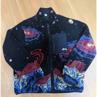STUSSY - stussy ステューシー ボアジャケット 総柄 Mサイズ STUSSY - stussy ステューシー ボアジャケット 総柄 Mサイズ
