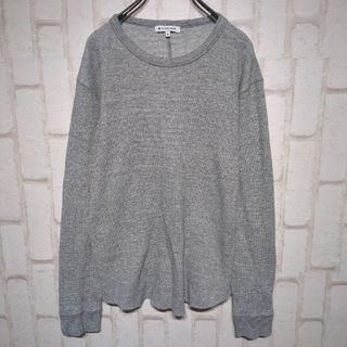 グローバルワーク(GLOBAL WORK)の良品★GLOBAL WORK カットソー 長袖 シンプル ユニセックス グレーM(カットソー(長袖/七分))