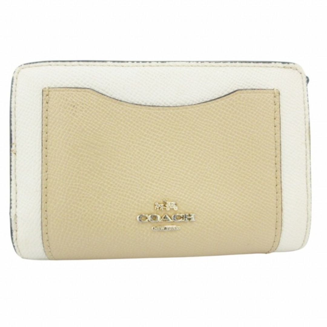 COACH - コーチ COACH 二つ折り財布 ウォレット レザー ベージュ COACH - コーチ COACH 二つ折り財布 ウォレット レザー ベージュ