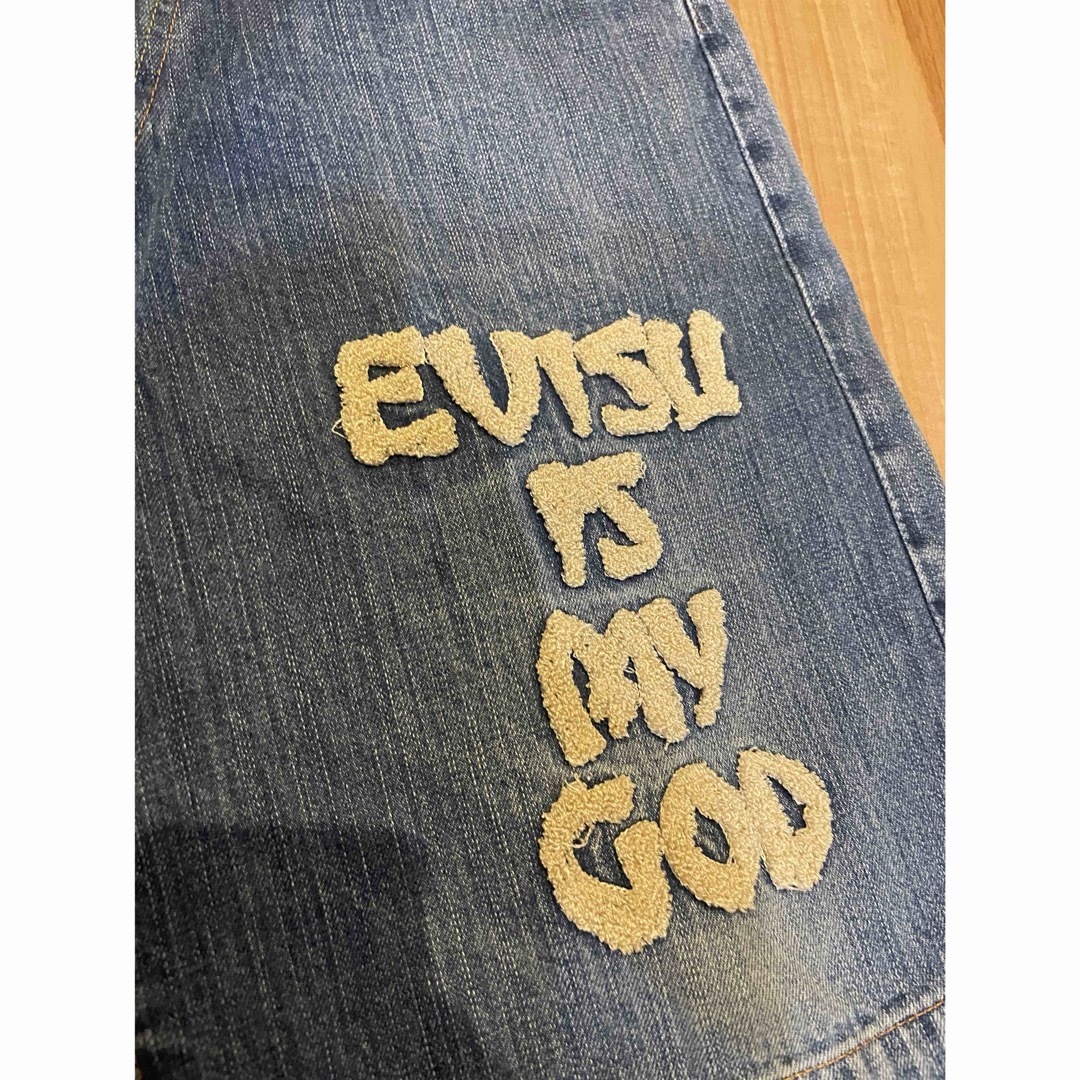 EVISU - サイズ32 刺繍カモメ ハーフ 2001 エヴィス エビスの EVISU - サイズ32 刺繍カモメ ハーフ 2001 エヴィス エビスの