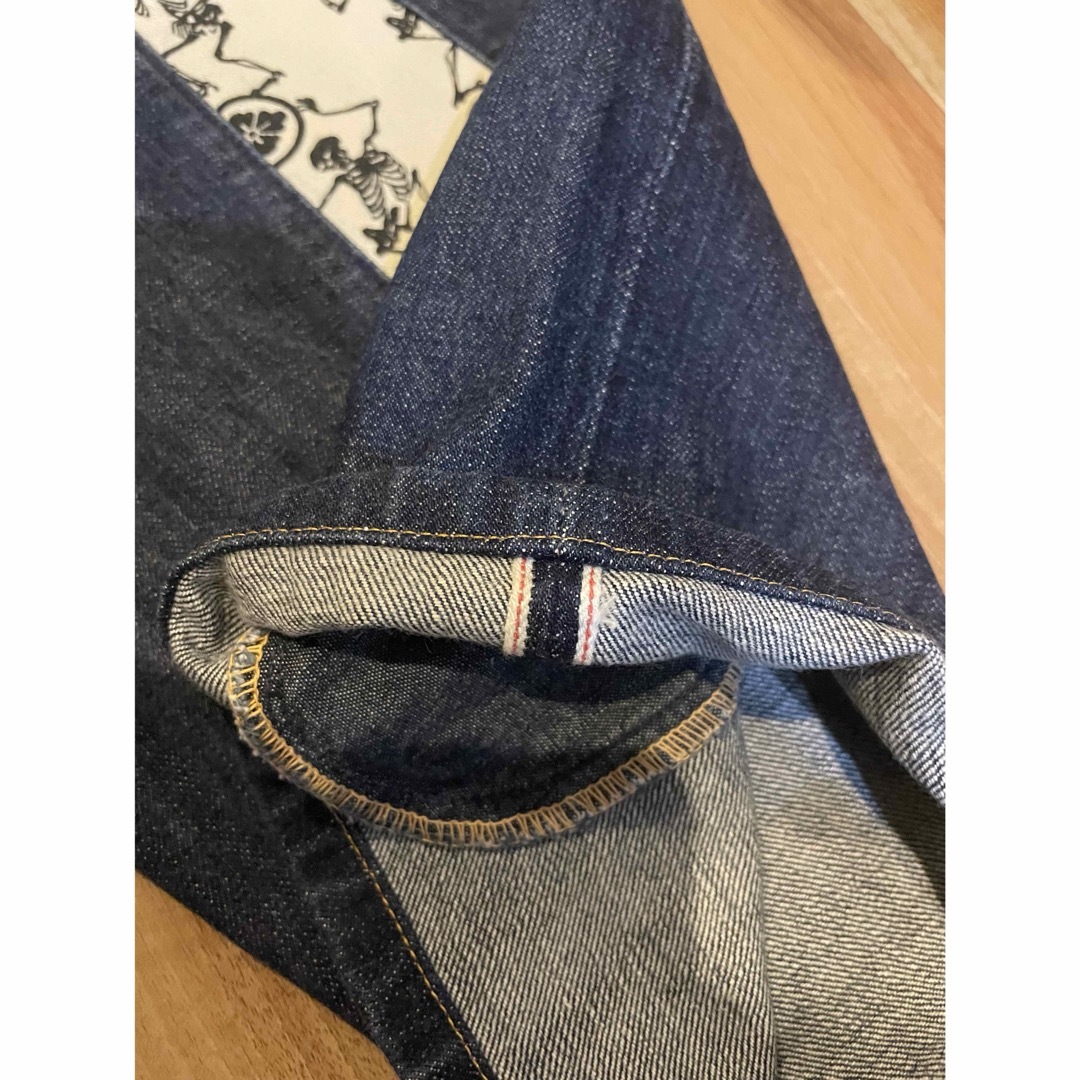 EVISU - サイズ32 切り抜き大黒 ドクロ パリ 赤耳 エヴィス EVISU - サイズ32 切り抜き大黒 ドクロ パリ 赤耳 エヴィス