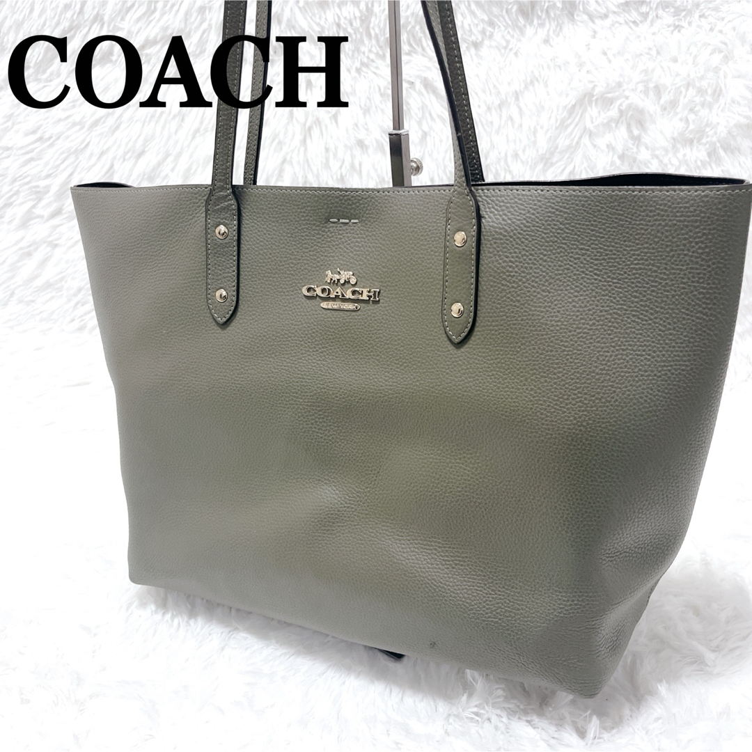 COACH - COACH コーチ アベニュー レディース トートバッグ カーキ A4 大容量