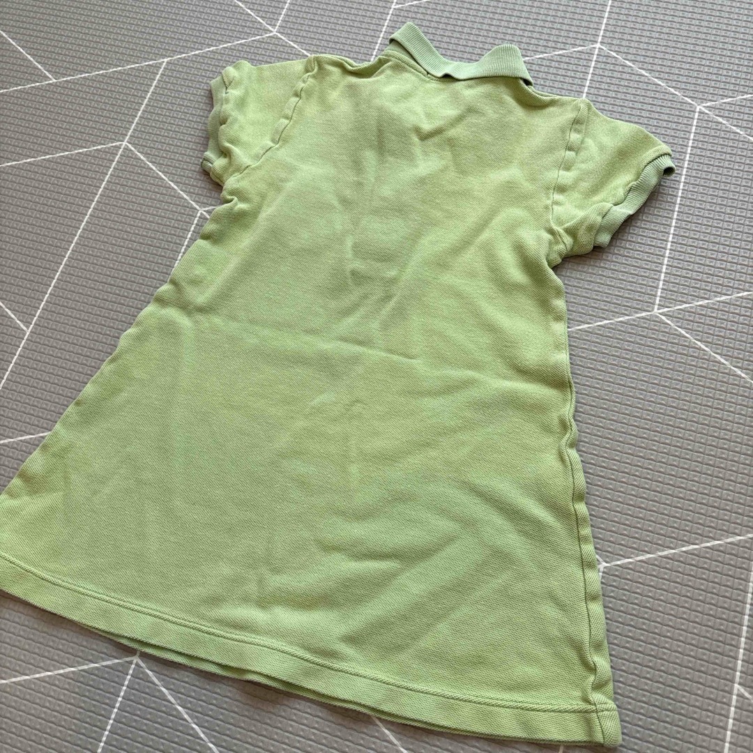 mikihouse(ミキハウス)のミキハウス　110 ワンピース　ポロシャツ　グリーン　夏服　半袖 キッズ/ベビー/マタニティのキッズ服女の子用(90cm~)(ワンピース)の商品写真