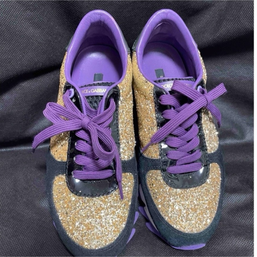 DOLCE&GABBANA - DOLCE&GABBANA スニーカー 黒 ゴールド DOLCE&GABBANA - DOLCE&GABBANA スニーカー 黒 ゴールド