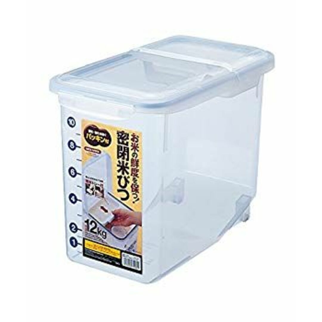 アスベル 密閉米びつ パッキン付 12kg 6g7v4d0 インテリア/住まい/日用品の文房具(その他)の商品写真