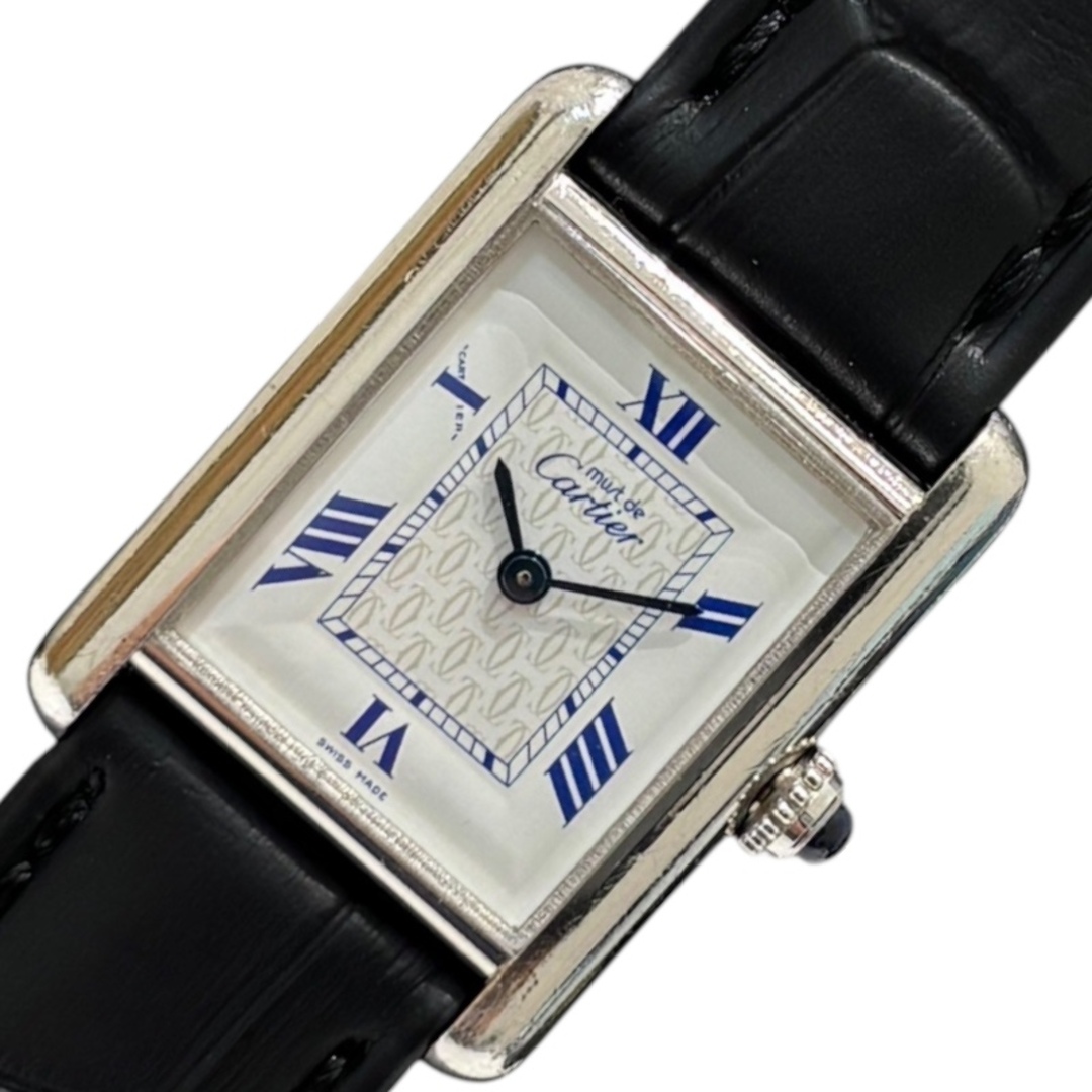 Cartier - 　カルティエ Cartier マストタンク W1014054 ホワイト SS/レザーストラップ(社外品) レディース 腕時計