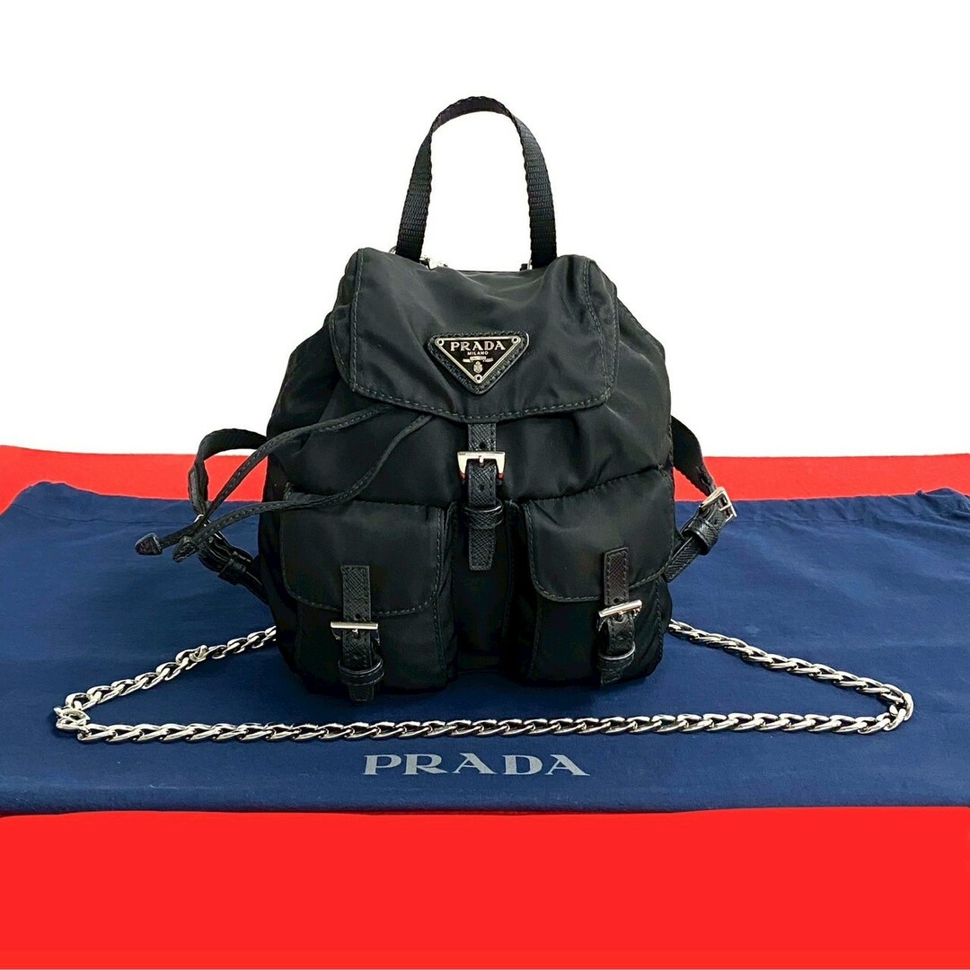 PRADA - 未使用保管品 PRADA プラダ 三角ロゴ 金具 ナイロン PRADA - 未使用保管品 PRADA プラダ 三角ロゴ 金具 ナイロン