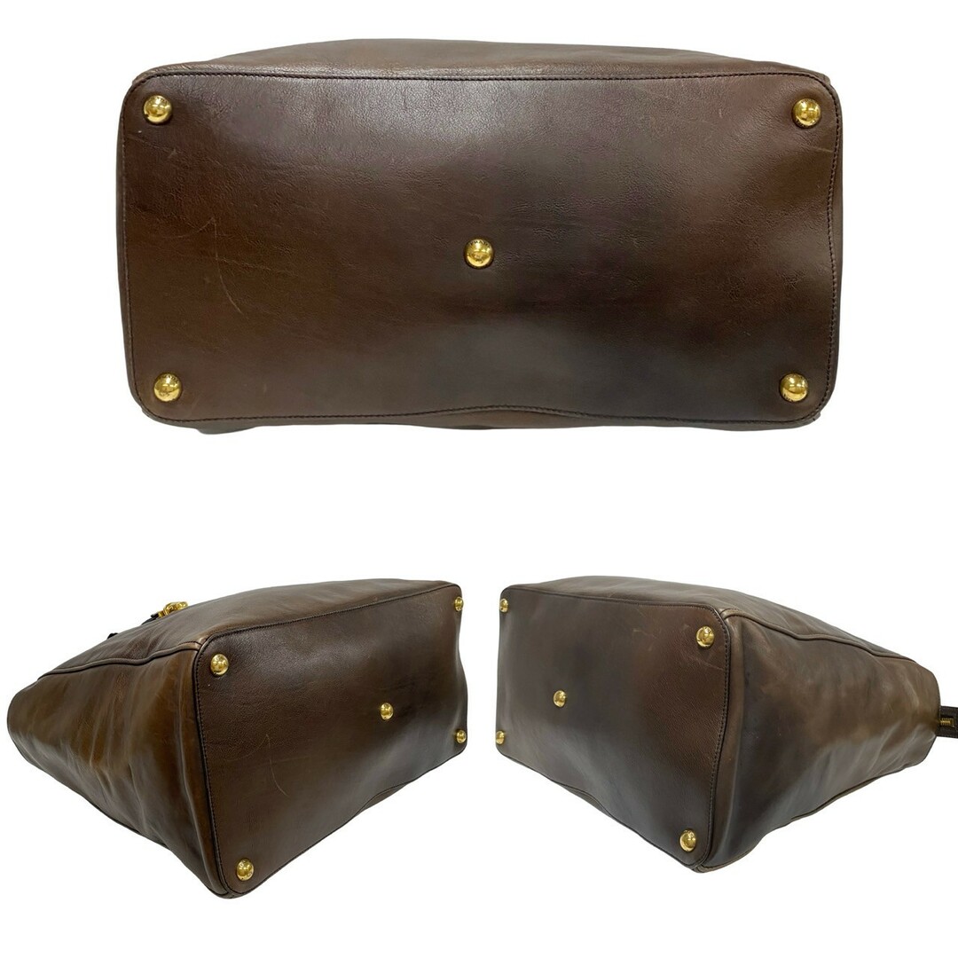 PRADA - 極 美品 袋付き 希少品 PRADA プラダ ロゴ 金具 レザー PRADA - 極 美品 袋付き 希少品 PRADA プラダ ロゴ 金具 レザー