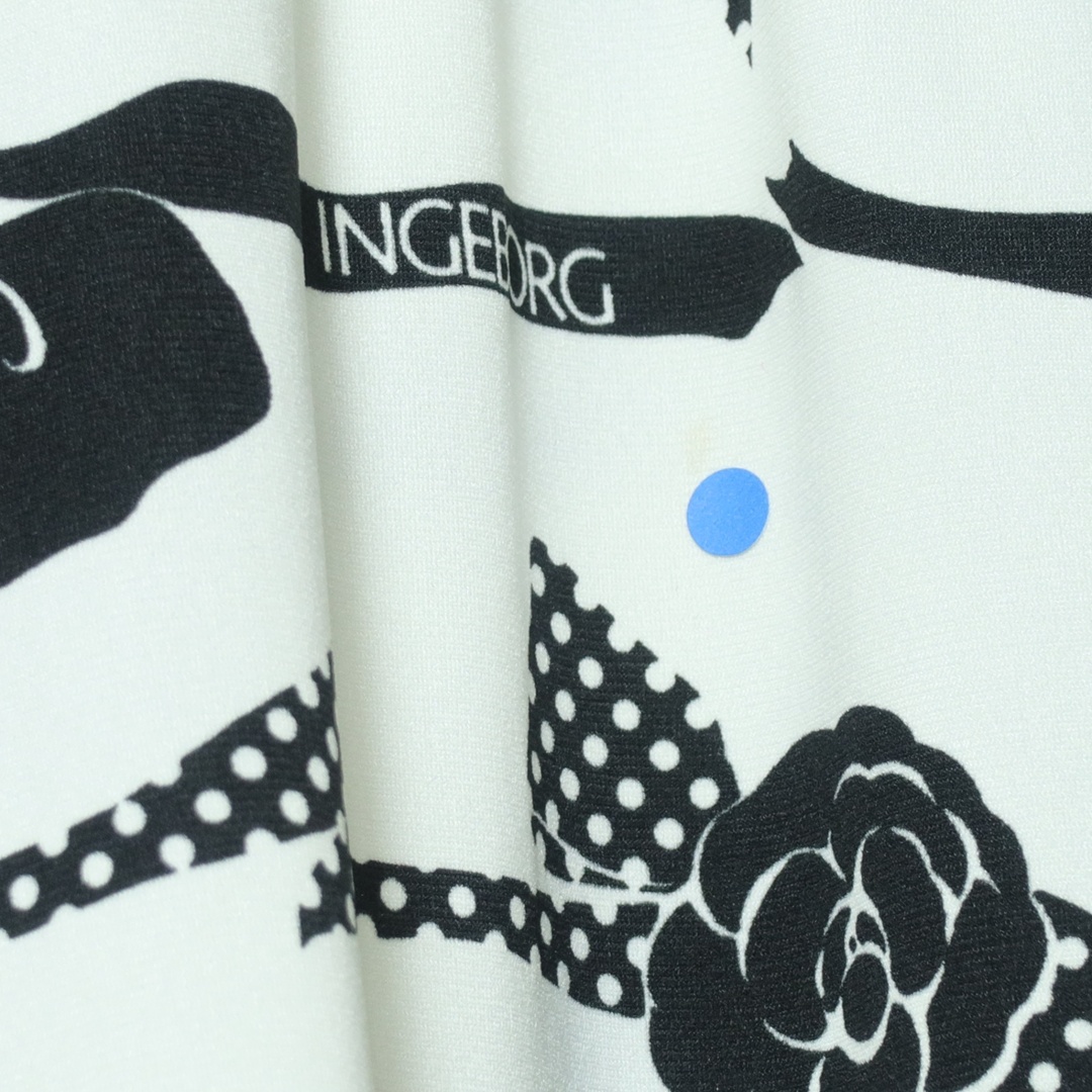 INGEBORG - インゲボルグ☆リボン柄のチュニック サイズ9 白×黒 INGEBORG - インゲボルグ☆リボン柄のチュニック サイズ9 白×黒