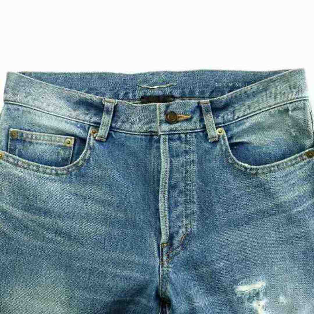 サンローラン パリ デニム ダメージ加工 29 青 454714 Y916Oの サンローラン パリ デニム ダメージ加工 29 青 454714 Y916Oの