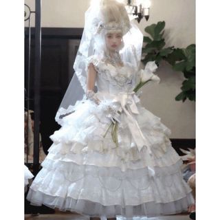 Angelic Pretty - Heart胸当て付きスカートカチューシャの通販 Angelic Pretty - Heart胸当て付きスカートカチューシャの通販