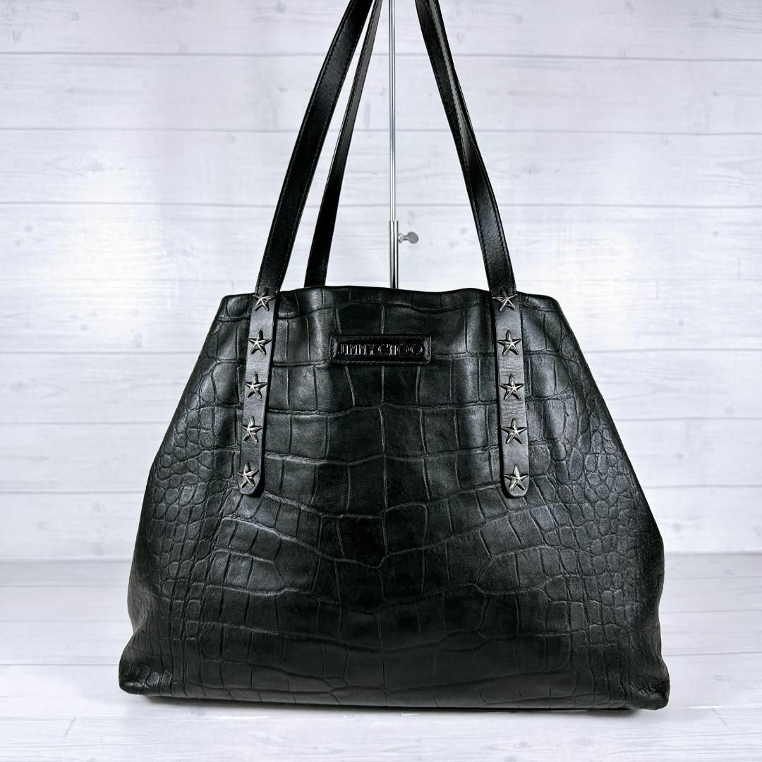 JIMMY CHOO - ジミーチュウ ピムリコ クロコ型押し スタッズ JIMMY CHOO - ジミーチュウ ピムリコ クロコ型押し スタッズ