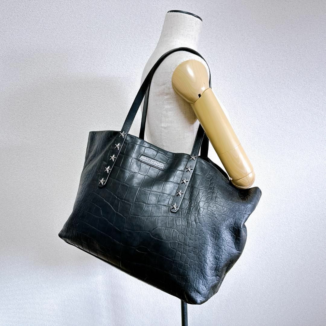JIMMY CHOO - ジミーチュウ ピムリコ クロコ型押し スタッズ JIMMY CHOO - ジミーチュウ ピムリコ クロコ型押し スタッズ