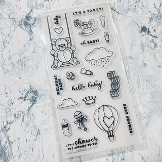 L-19　クリアスタンプ　スクラップブッキング　コラージュ(印鑑/スタンプ/朱肉)