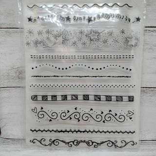 J-18【SALE】クリアスタンプ　コラージュ(印鑑/スタンプ/朱肉)