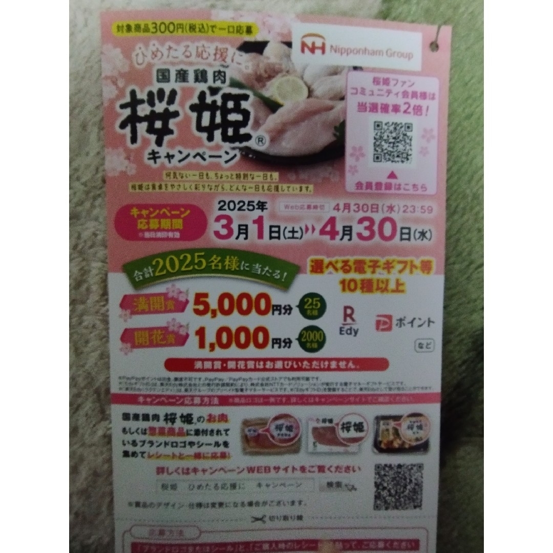懸賞応募 桜姫キャンペーン 1口分 その他のその他(その他)の商品写真