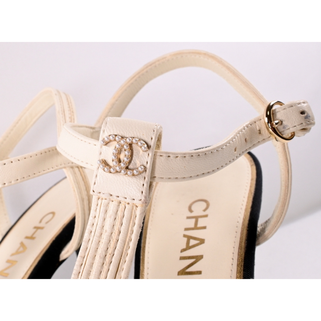 CHANEL - 【美品】CHANEL ストラップ パール サンダル ココ CHANEL - 【美品】CHANEL ストラップ パール サンダル ココ