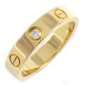 カルティエ Cartier リング ラブ スモールモデル SM B4056151 ウェディング バンド 1ポイント ダイヤモンド 0.02ct K18YG 11号 / #51 【中古】