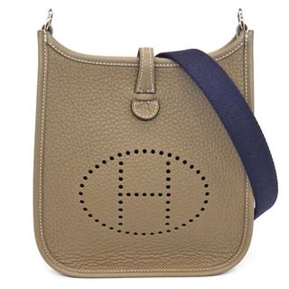 エルメス(HERMES)のエルメス HERMES ショルダーバッグ エヴリン TPM W刻印 2024年 エトゥープ ブルーインディゴ トリヨンクレマンス シルバー金具 【中古】(ショルダーバッグ)