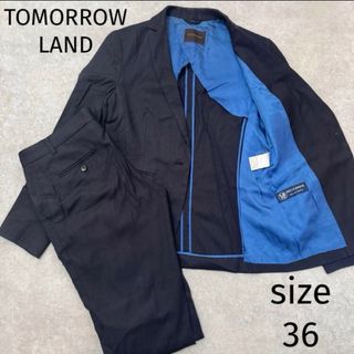 TOMORROWLAND - 【TOMORROWLAND 】パンツスーツ ネイビーの通販 TOMORROWLAND - 【TOMORROWLAND 】パンツスーツ ネイビーの通販