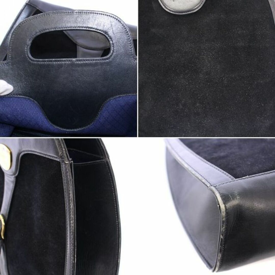 GUCCI - グッチ GUCCI ハンドバッグ スエード レザー 切替 ロゴ GUCCI - グッチ GUCCI ハンドバッグ スエード レザー 切替 ロゴ