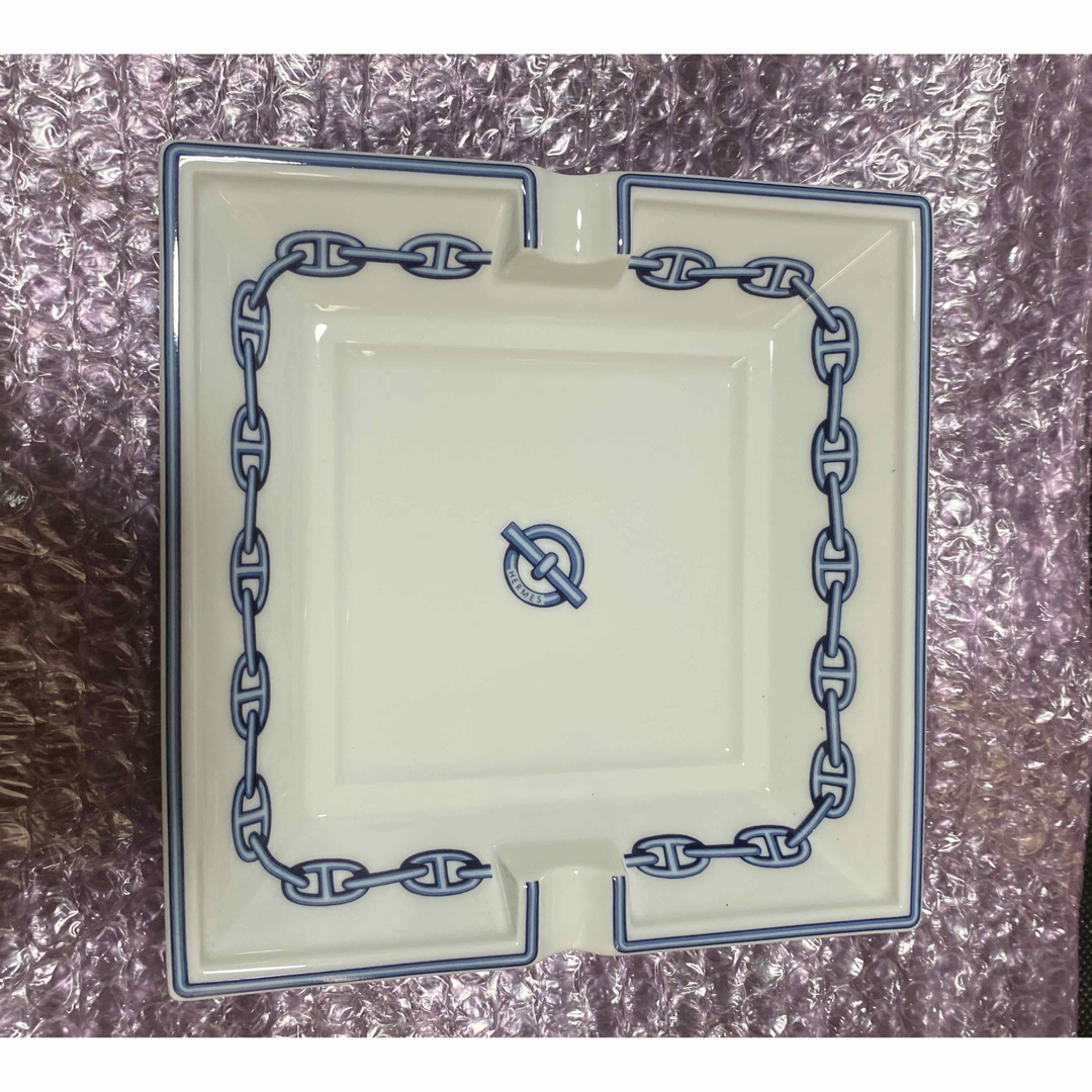 HERMES - エルメス 青いチェーン模様の四角い灰皿の通販 by 恋 HERMES - エルメス 青いチェーン模様の四角い灰皿の通販 by 恋
