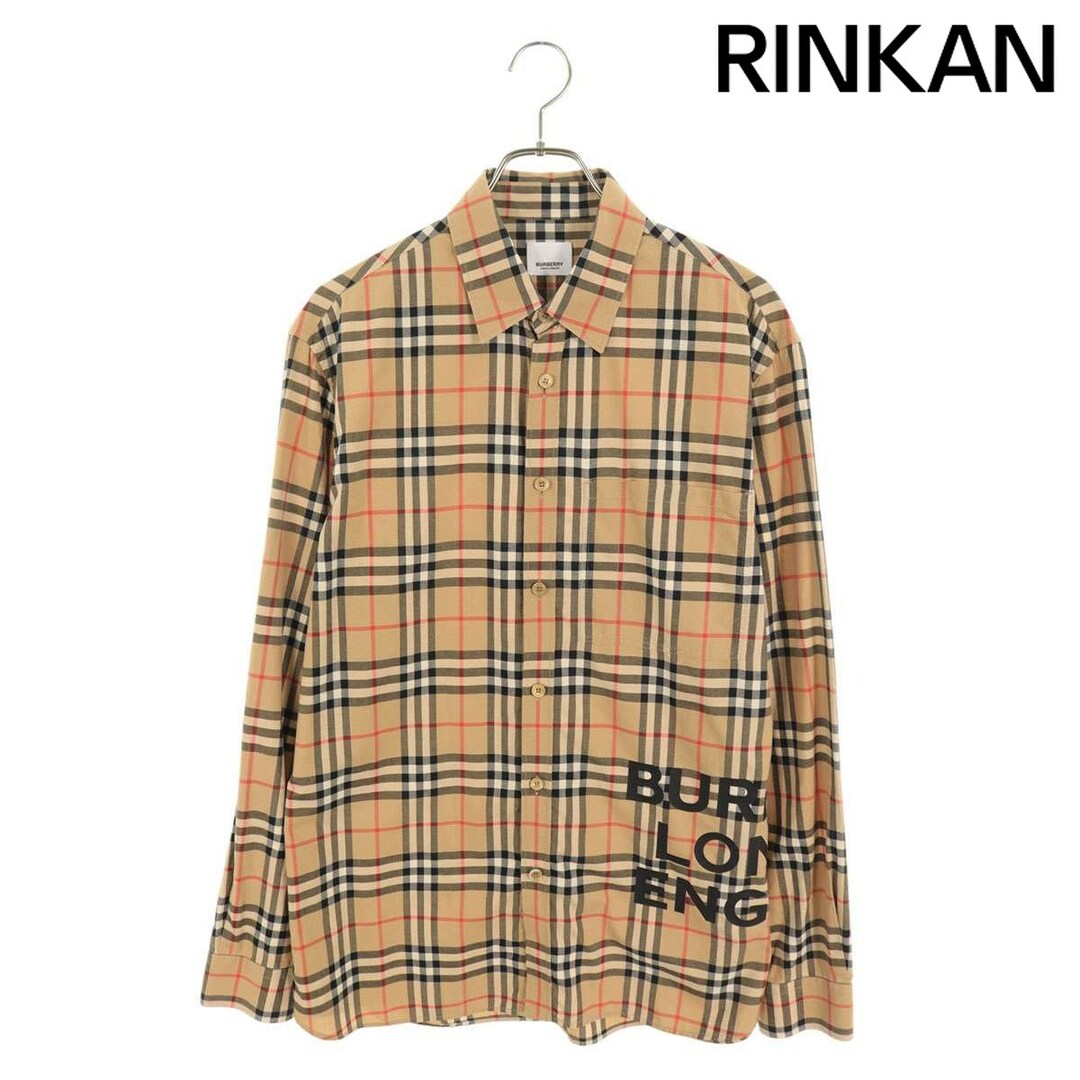 BURBERRY - バーバリー 19AW 8017567 ロゴプリントチェック長袖 BURBERRY - バーバリー 19AW 8017567 ロゴプリントチェック長袖