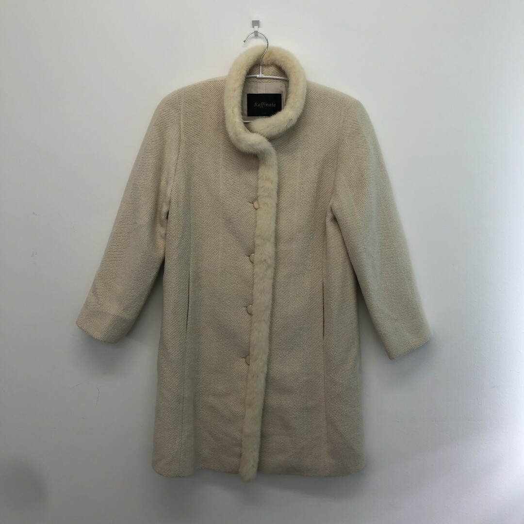 【美品】【Raffinata】ラフィナータ　9号　ベージュ　アウター　コート　レディース　毛皮　　ロングコート