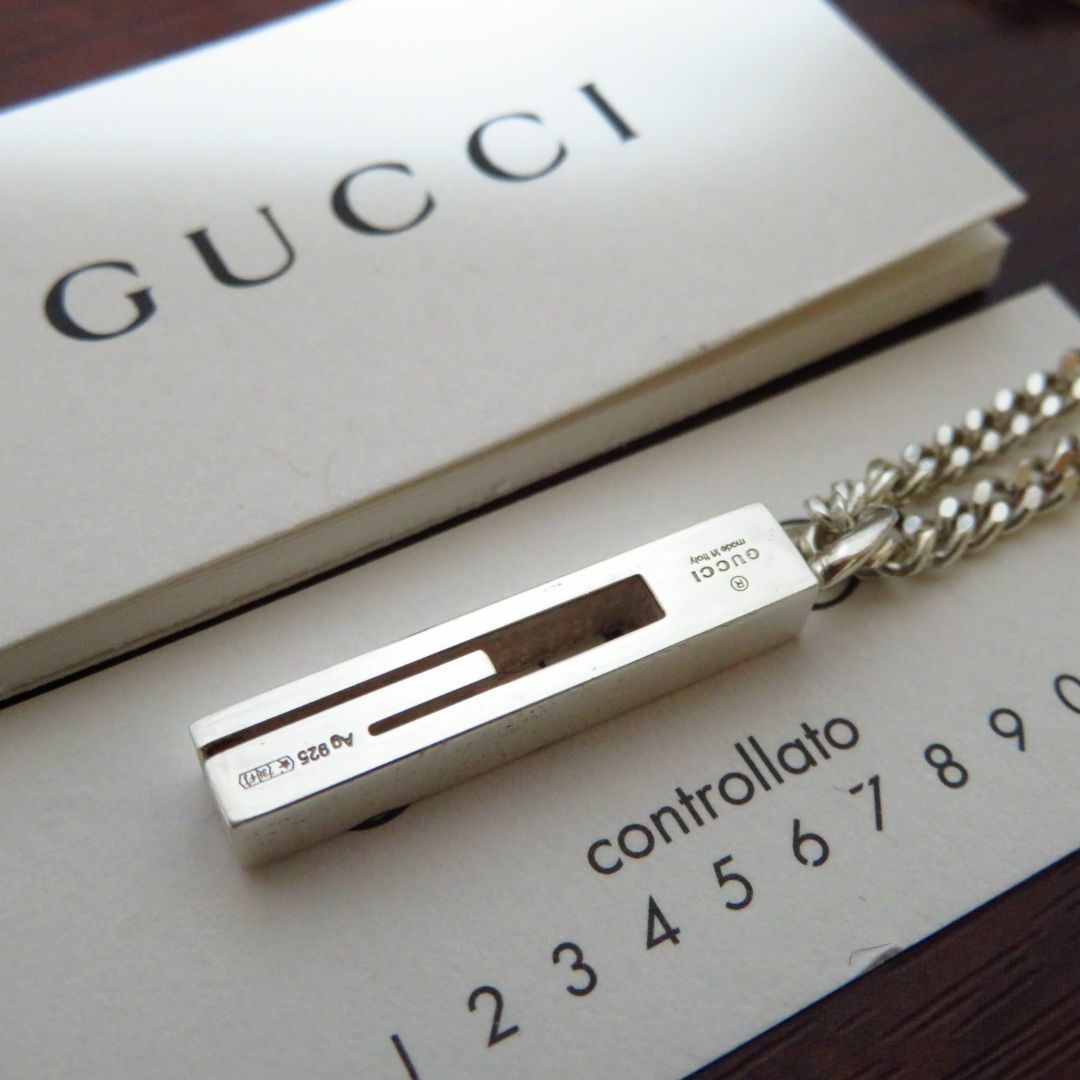 GUCCI - GUCCI シルバーネックレス Gマーク 喜平 (箱とポーチ