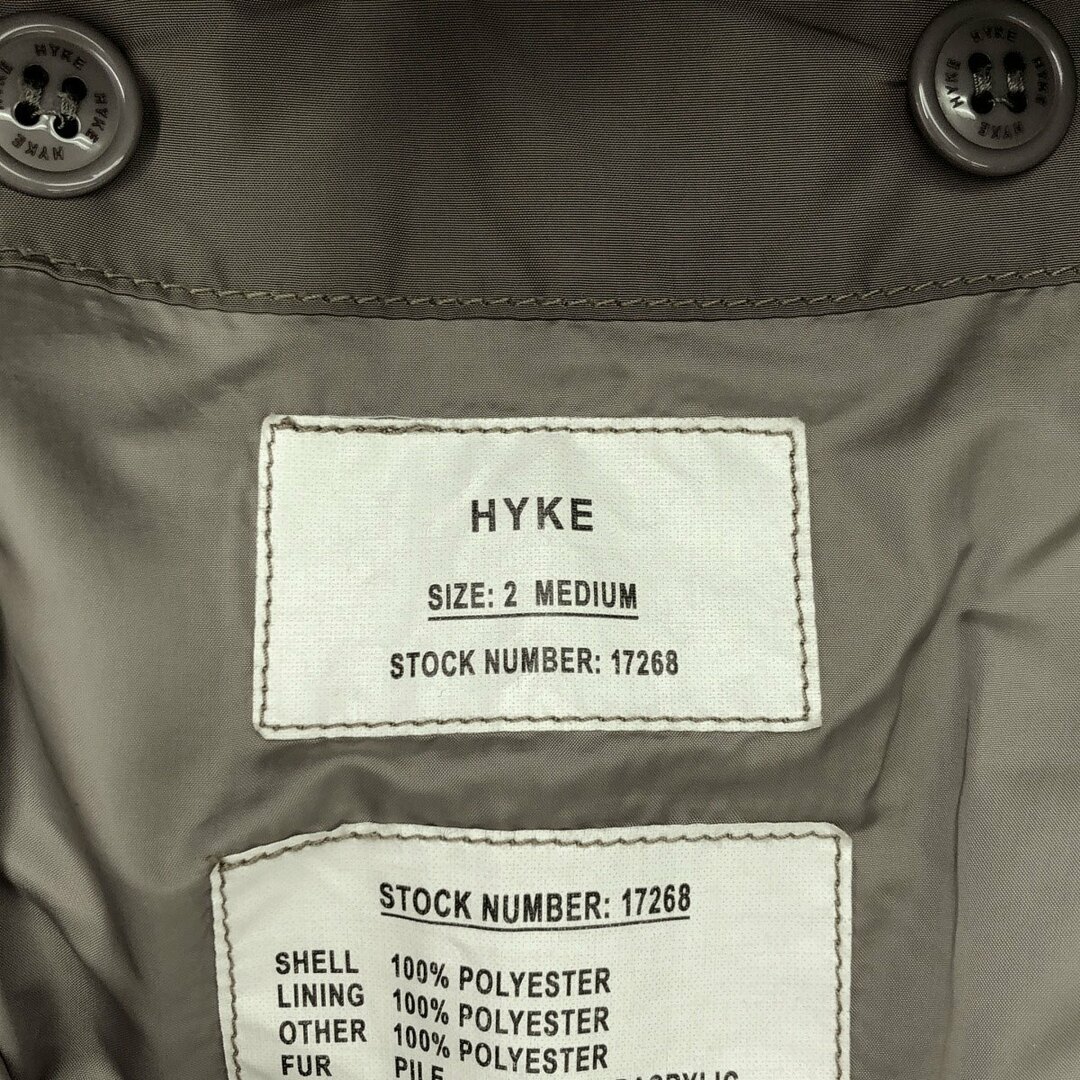 HYKE - HYKE ハイク 20AW HOODED FAUX SHEARLING M-43 TYPE エコ HYKE - HYKE ハイク 20AW HOODED FAUX SHEARLING M-43 TYPE エコ
