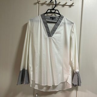再入荷】シャツ L 着痩せ 白 モノトーン 長袖 ビジネス 再入荷】シャツ L 着痩せ 白 モノトーン 長袖 ビジネス