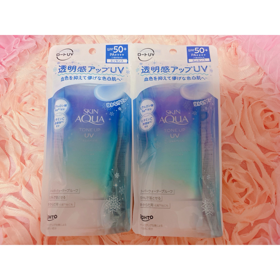 SKIN AQUA(ROHTO)(スキンアクア)のSKIN AQUA トーンアップUVエッセンス はかなげブルー 80g×2個 コスメ/美容のボディケア(日焼け止め/サンオイル)の商品写真