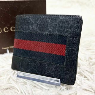 GUCCI - 新品 グッチ GUCCI メンズ ブラックレザー 二つ折り財布 GUCCI - 新品 グッチ GUCCI メンズ ブラックレザー 二つ折り財布