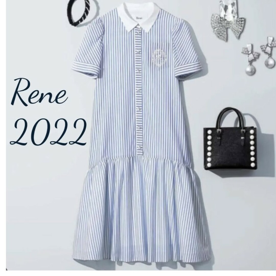 René - ルネ♡ストライプ シャツワンピースの通販 by ♡|ルネ René - ルネ♡ストライプ シャツワンピースの通販 by ♡|ルネ