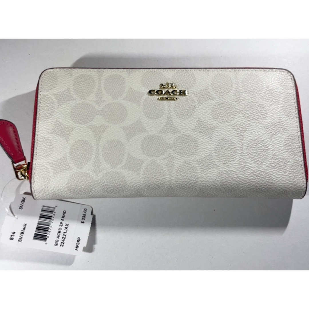COACH - 【新品未使用】COACH コーチ 財布 長財布 814ホワイトの COACH - 【新品未使用】COACH コーチ 財布 長財布 814ホワイトの