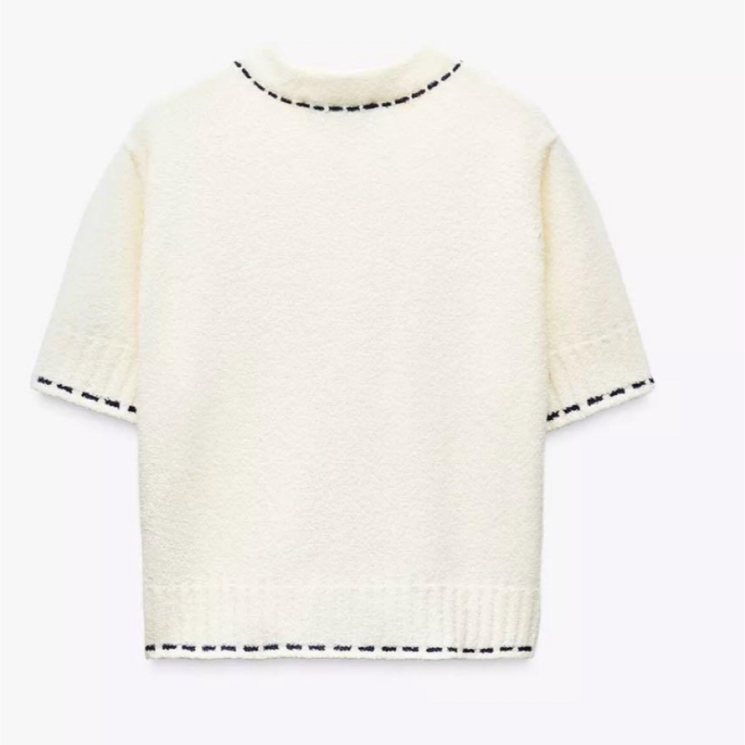 ZARA - 【完売品】ZARA ステッチ入りショートスリーブニット ZARA - 【完売品】ZARA ステッチ入りショートスリーブニット