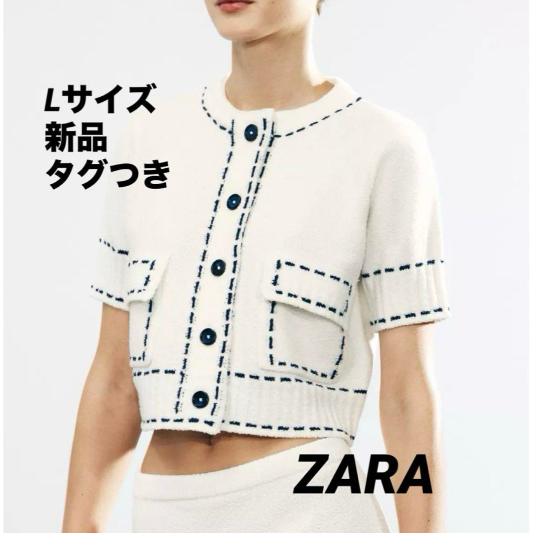 ZARA - 【完売品】ZARA ステッチ入りショートスリーブニット ZARA - 【完売品】ZARA ステッチ入りショートスリーブニット
