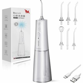 口腔洗浄器 ジェットウォッシャー 5種類の水流モード 交換用ノズル5本 300M(電動歯ブラシ)
