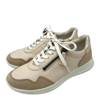ECCO - ecco ホワイト レザー ハイカット スニーカー 24.5 ECCO - ecco ホワイト レザー ハイカット スニーカー 24.5