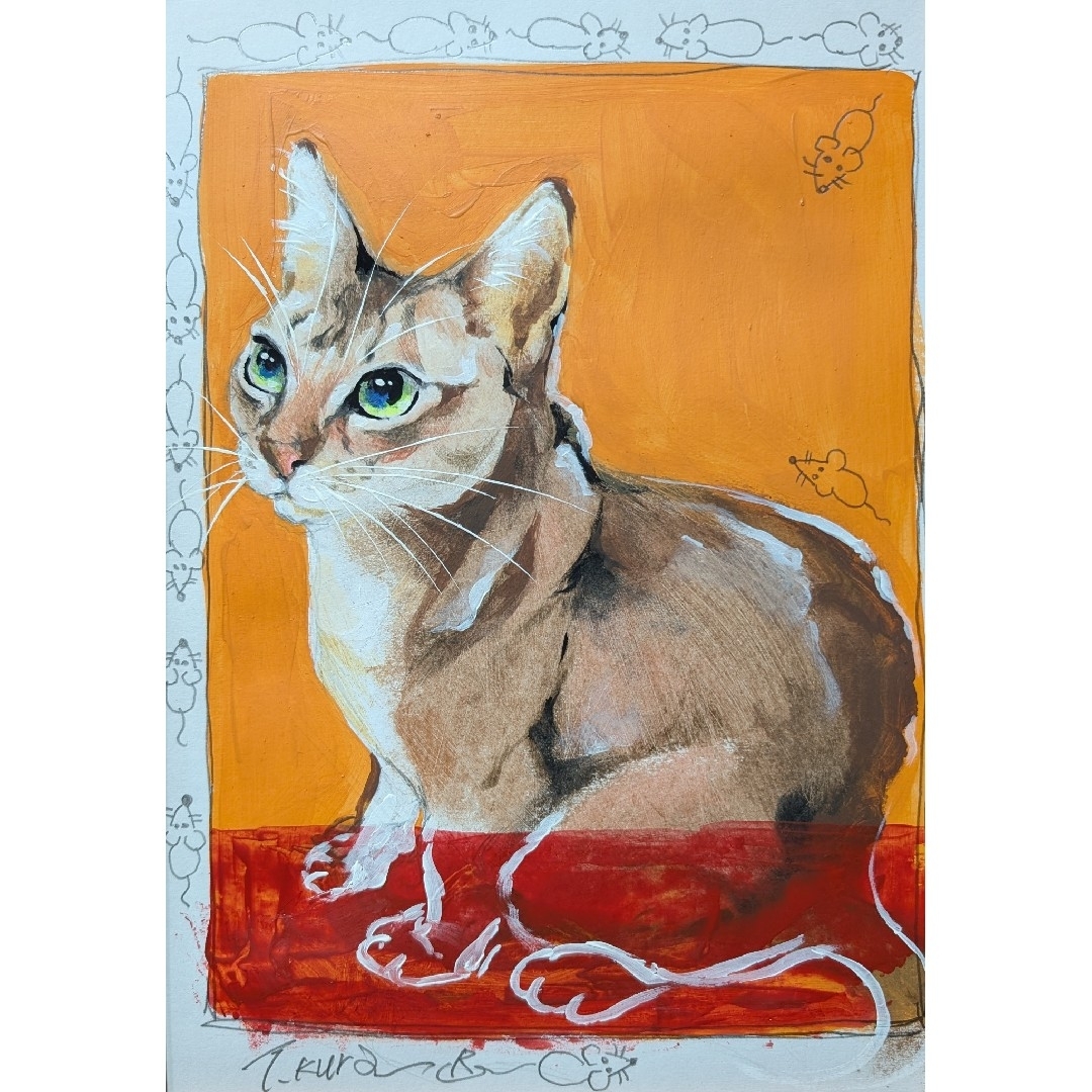 猫 原画 絵画 イラスト ペット ネコの絵 現代アート アートの 猫 原画 絵画 イラスト ペット ネコの絵 現代アート アートの