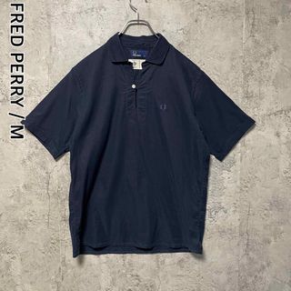 FRED PERRY - フレッドペリーメンズポロシャツM紺色ネイビー水色 FRED PERRY - フレッドペリーメンズポロシャツM紺色ネイビー水色