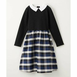 ユナイテッドアローズグリーンレーベルリラクシング(UNITED ARROWS green label relaxing)の【NAVY】TJ ポンチ*チェックタフタ 襟付きワンピース 140cm-160cm(その他)