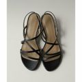 【BLACK】【22cm】アシンメトリークロス サンダル40↑